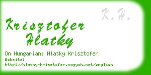 krisztofer hlatky business card